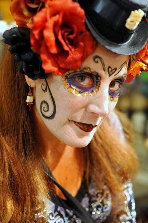 Day of the Dead Catrina face paint with roses by Brigid's Fantasy Faces