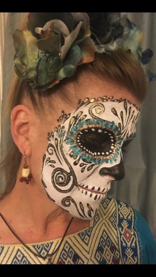 Sugar Skull face paint design by Brigid's Fantasy Faces